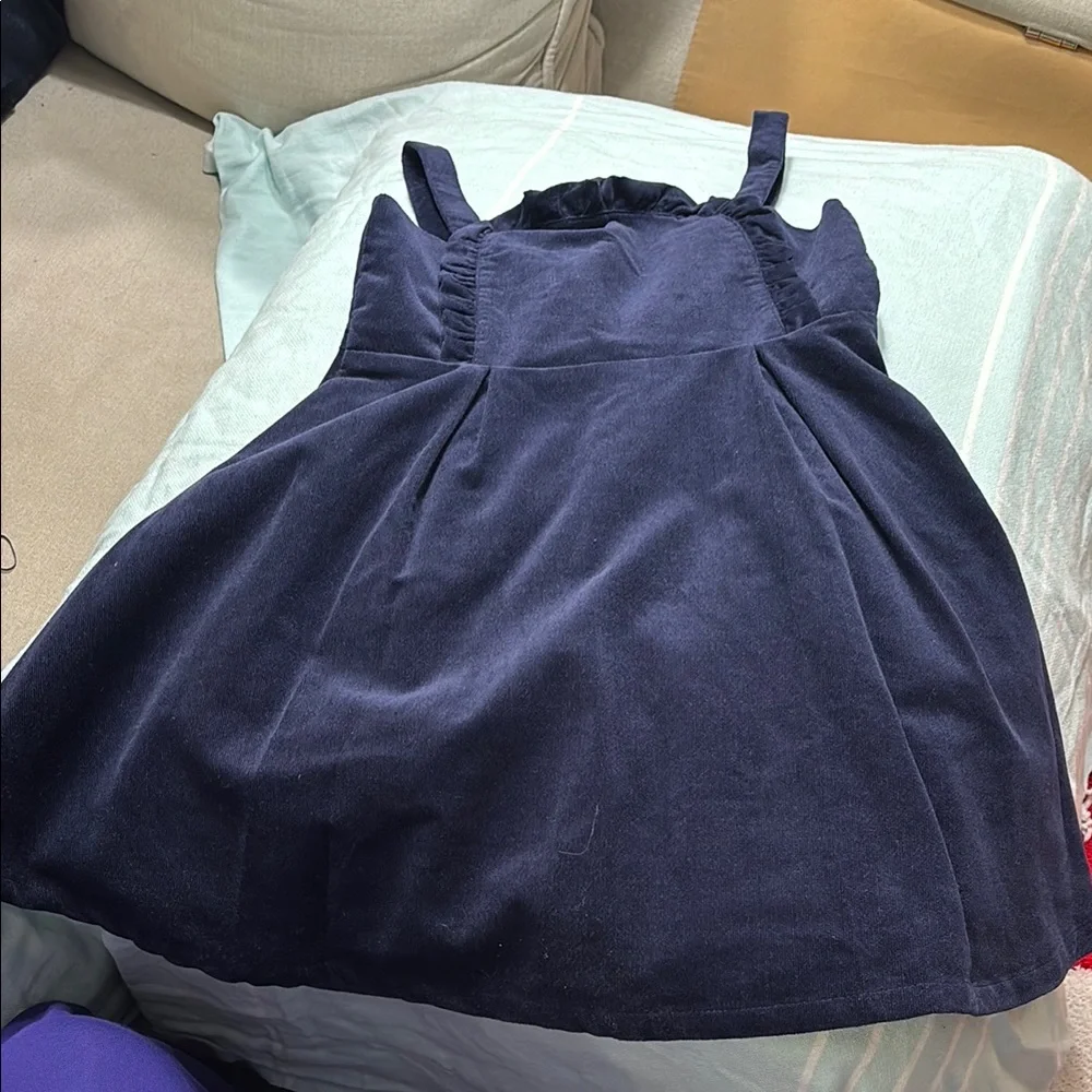 Navy Ruffle Dress - Picture 1 of 5